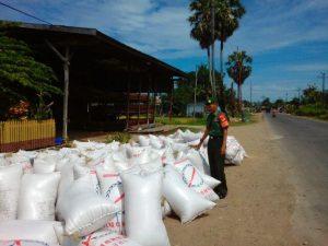 Bintara Pembina Desa (Babinsa) Sertu Budiman mengawal hasil panen bersama masyarakat Ka'ba hingga ke Bulog