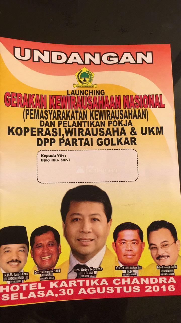  Demi Menekan Angka Pengangguran, Golkar Bentuk Gerakan Kewirausahaan Nasional