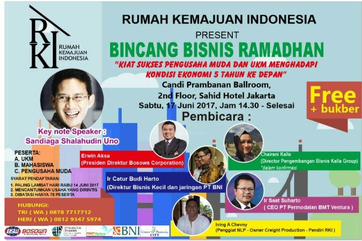  Ayo Hadir jika Ingin Sukses Jadi Pengusaha dari Sandiaga Uno