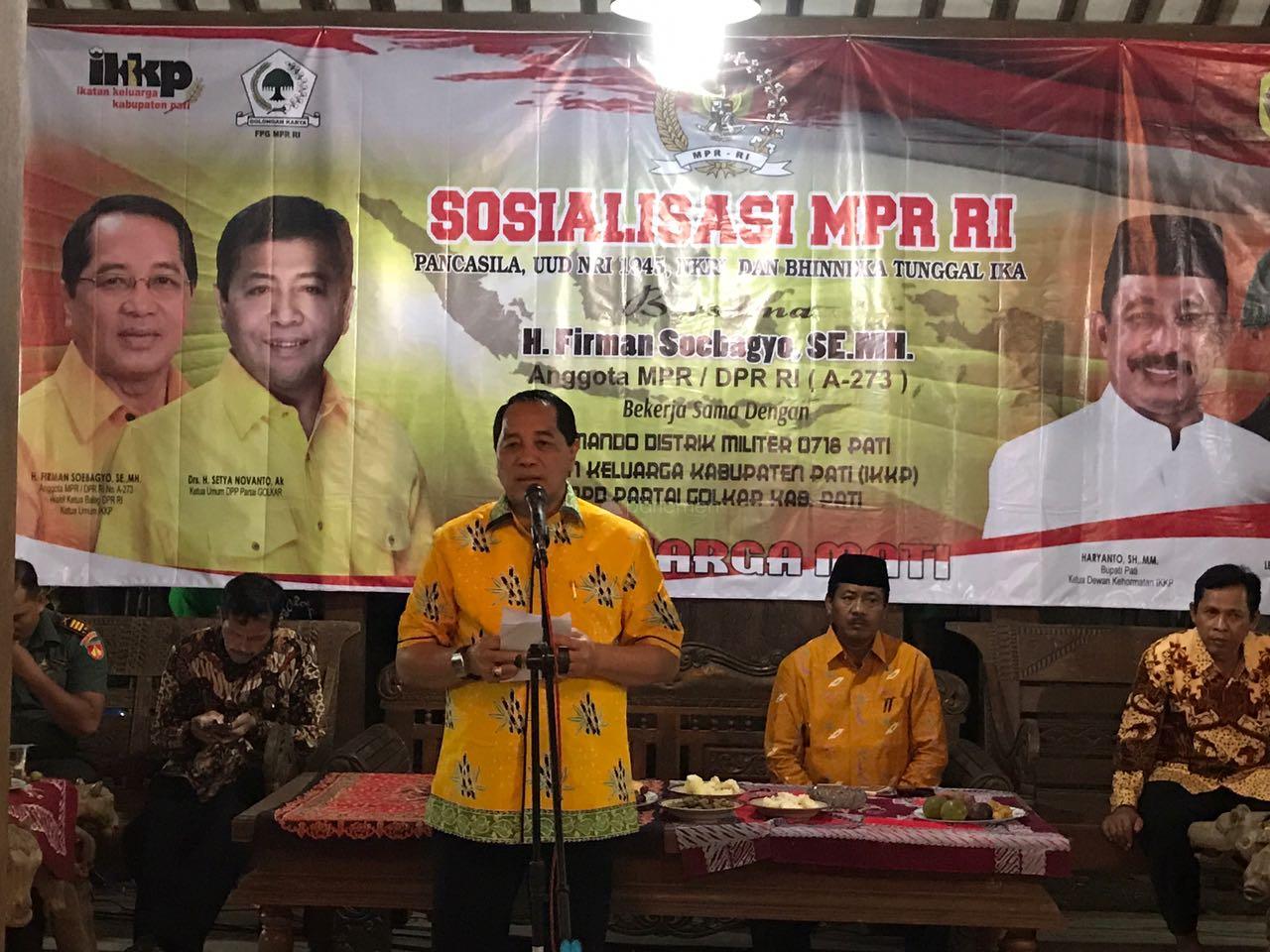  Dari Desa ke Desa Firman Soebagyo dan Kodim 0718  Gencarkan Sosialisasi 4 Konsensus Dasar Bernegara